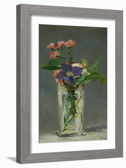 Carnations and Clematis in a Crystal Vase, 1882-Edouard Manet-Framed Giclee Print