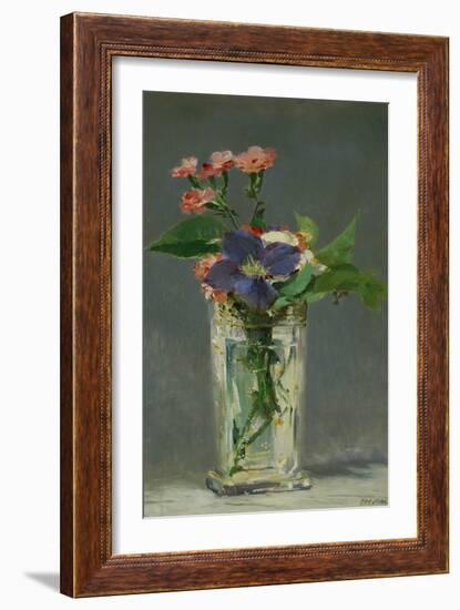 Carnations and Clematis in a Crystal Vase, 1882-Edouard Manet-Framed Giclee Print