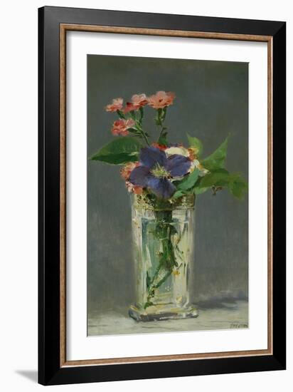 Carnations and Clematis in a Crystal Vase, 1882-Edouard Manet-Framed Giclee Print