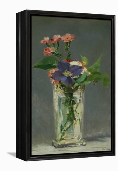 Carnations and Clematis in a Crystal Vase, 1882-Edouard Manet-Framed Premier Image Canvas