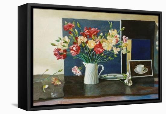 Carnations in a Spiral Jug, 2000-Terry Scales-Framed Premier Image Canvas