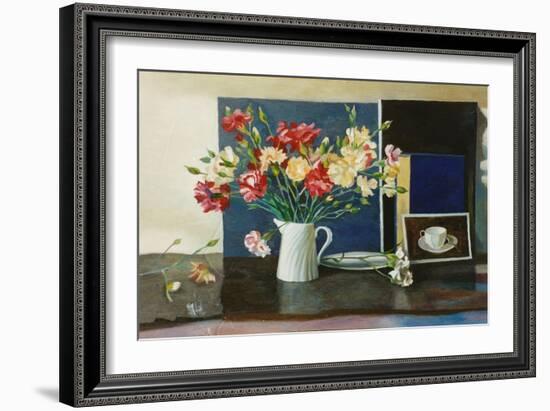 Carnations in a Spiral Jug, 2000-Terry Scales-Framed Giclee Print