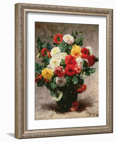 Carnations in a Vase-Georges Jeannin-Framed Giclee Print