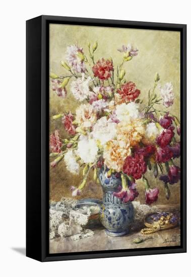 Carnations in the Albarello-Francois Rivoire-Framed Premier Image Canvas