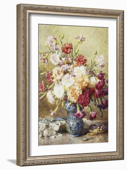 Carnations in the Albarello-Francois Rivoire-Framed Giclee Print