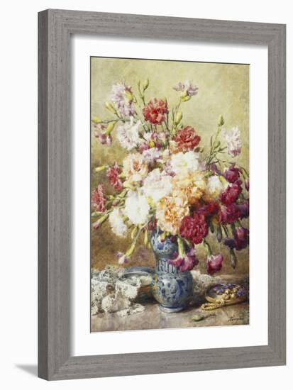 Carnations in the Albarello-Francois Rivoire-Framed Giclee Print