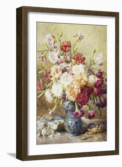 Carnations in the Albarello-Francois Rivoire-Framed Giclee Print