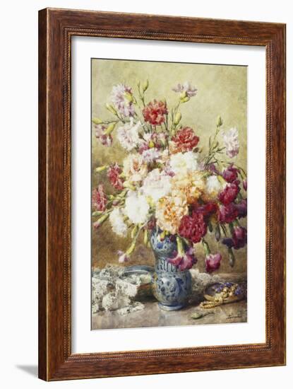 Carnations in the Albarello-Francois Rivoire-Framed Giclee Print