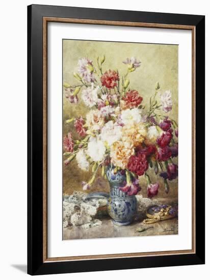 Carnations in the Albarello-Francois Rivoire-Framed Giclee Print