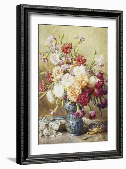 Carnations in the Albarello-Francois Rivoire-Framed Giclee Print