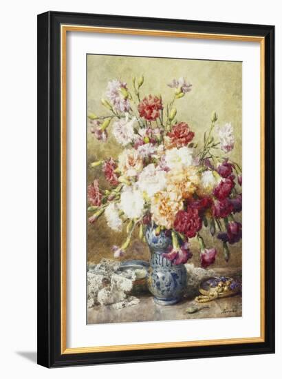 Carnations in the Albarello-Francois Rivoire-Framed Giclee Print