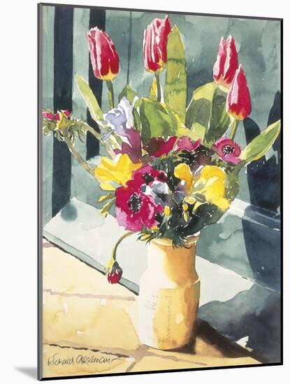 Carnations in Vase-Richard Akerman-Mounted Giclee Print