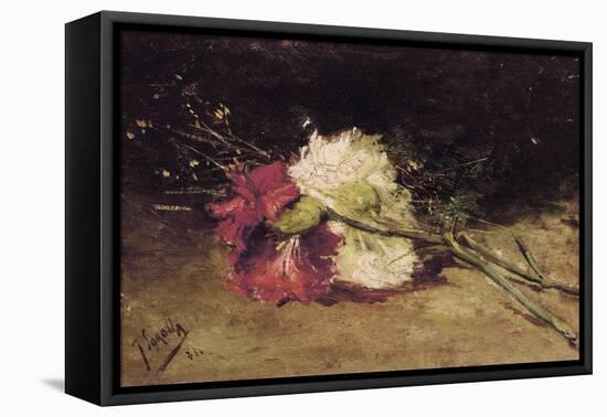 Carnations-Joaquín Sorolla y Bastida-Framed Stretched Canvas