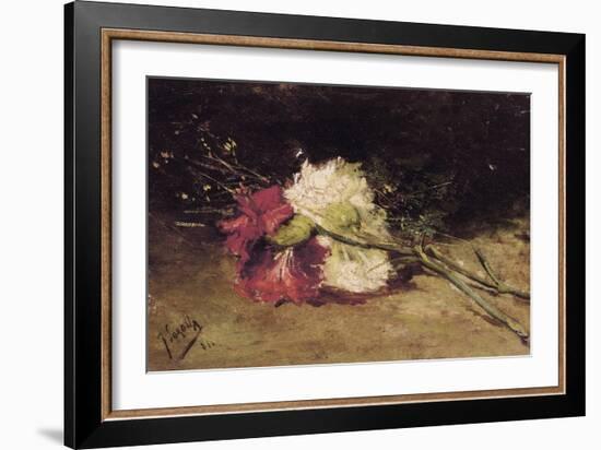 Carnations-Joaquín Sorolla y Bastida-Framed Art Print