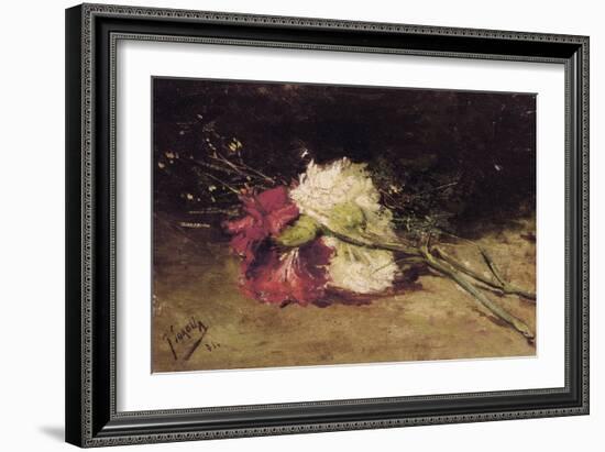 Carnations-Joaquín Sorolla y Bastida-Framed Art Print