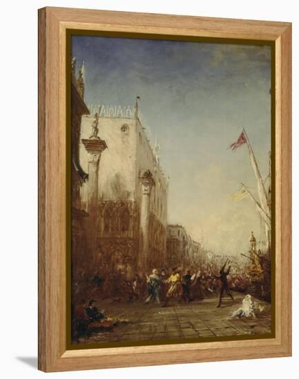 Carnaval à Venise, quai des Esclavons-Félix Ziem-Framed Premier Image Canvas