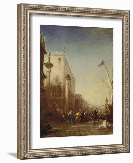 Carnaval à Venise, quai des Esclavons-Félix Ziem-Framed Giclee Print