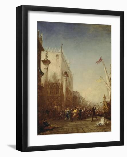 Carnaval à Venise, quai des Esclavons-Félix Ziem-Framed Giclee Print