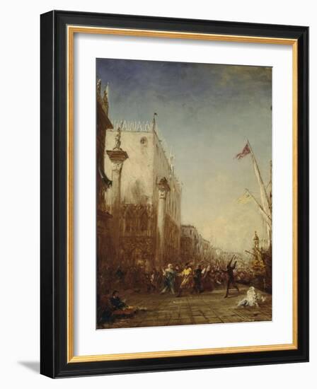 Carnaval à Venise, quai des Esclavons-Félix Ziem-Framed Giclee Print