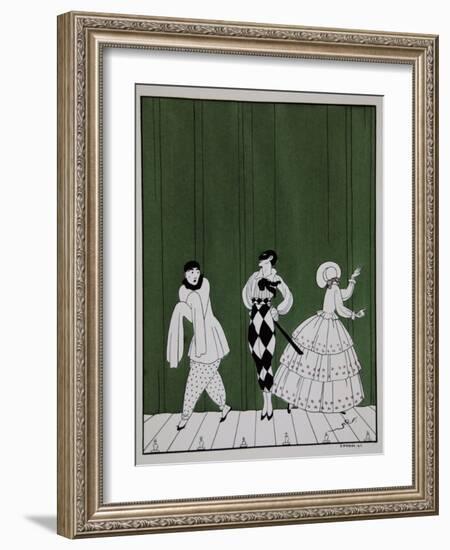 Carnaval, from the Series Designs on the Dances of Vaslav Nijinsky-Georges Barbier-Framed Giclee Print