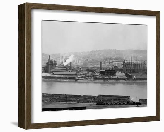 Carnegie Blast Furnaces at the Homestead Steel Works, Pennsylvania Ca, 1905-null-Framed Photo