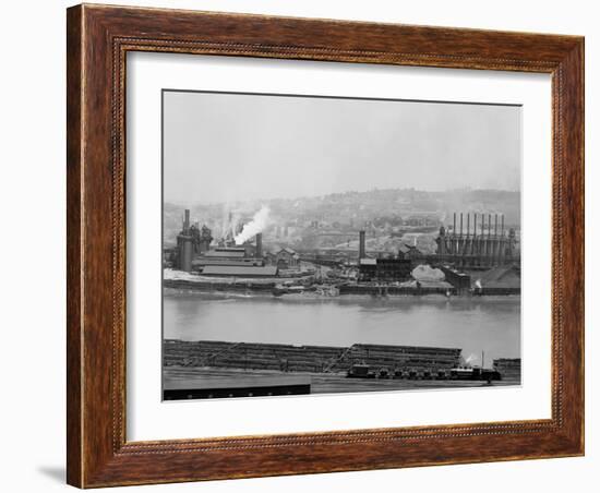 Carnegie Blast Furnaces at the Homestead Steel Works, Pennsylvania Ca, 1905-null-Framed Photo