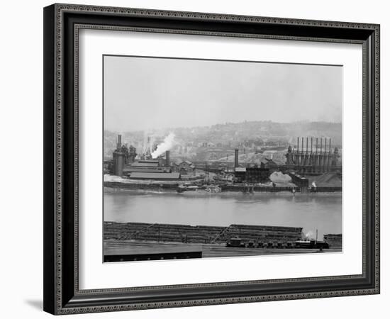 Carnegie Blast Furnaces at the Homestead Steel Works, Pennsylvania Ca, 1905-null-Framed Photo