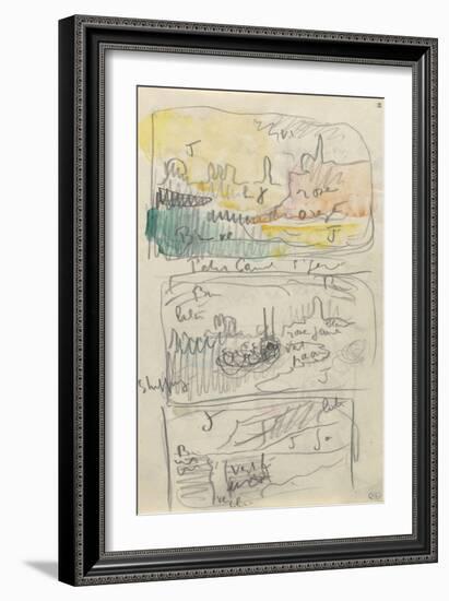 Carnet : 3 paysages dans un cadre et annotations manuscrites-Paul Signac-Framed Giclee Print