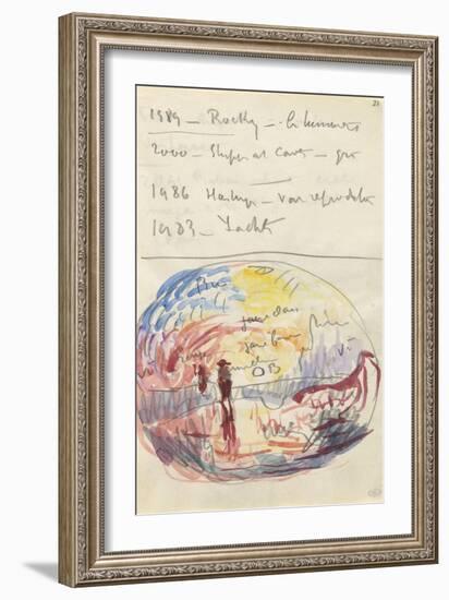 Carnet : Composition circulaire et annotations manuscrites-Paul Signac-Framed Giclee Print