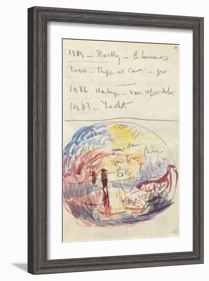 Carnet : Composition circulaire et annotations manuscrites-Paul Signac-Framed Giclee Print
