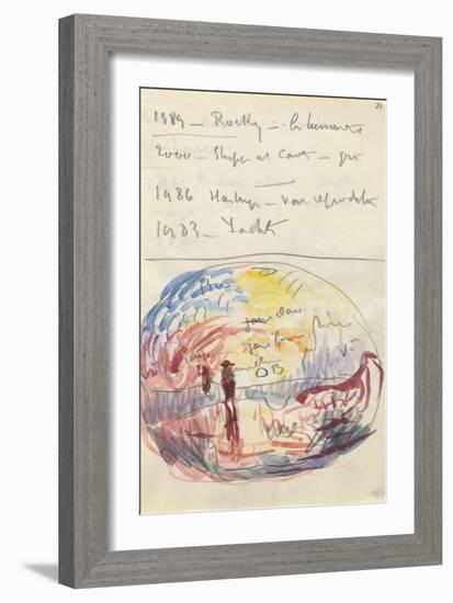 Carnet : Composition circulaire et annotations manuscrites-Paul Signac-Framed Giclee Print