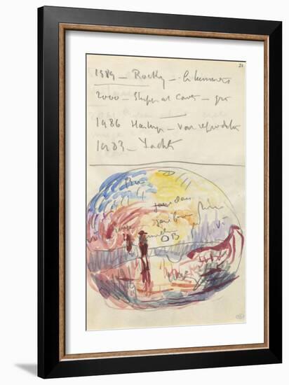 Carnet : Composition circulaire et annotations manuscrites-Paul Signac-Framed Giclee Print