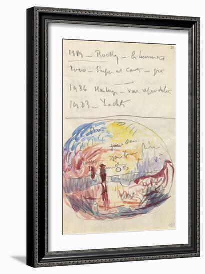 Carnet : Composition circulaire et annotations manuscrites-Paul Signac-Framed Giclee Print