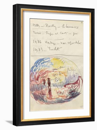 Carnet : Composition circulaire et annotations manuscrites-Paul Signac-Framed Giclee Print