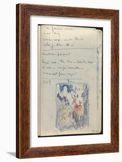 Carnet : Composition dans un encadrement et annotations-Paul Signac-Framed Giclee Print