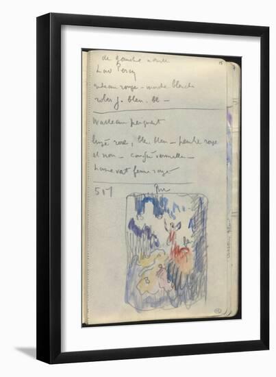 Carnet : Composition dans un encadrement et annotations-Paul Signac-Framed Giclee Print