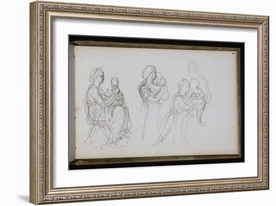 Carnet de croquis : femme avec enfant-William Adolphe Bouguereau-Framed Giclee Print