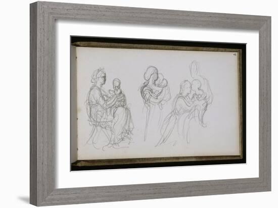 Carnet de croquis : femme avec enfant-William Adolphe Bouguereau-Framed Giclee Print