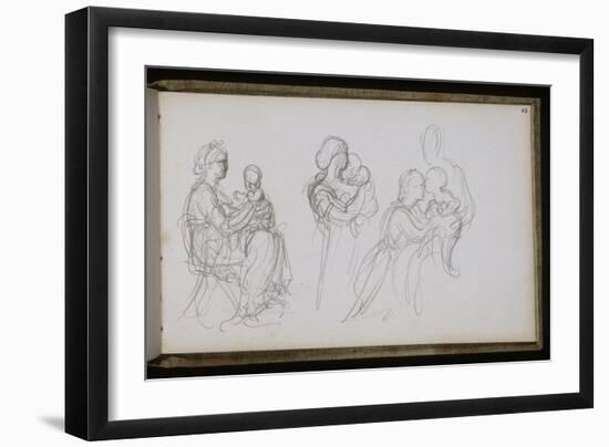 Carnet de croquis : femme avec enfant-William Adolphe Bouguereau-Framed Giclee Print