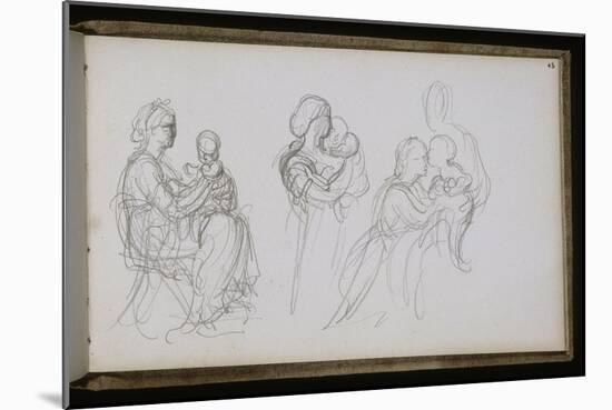 Carnet de croquis : femme avec enfant-William Adolphe Bouguereau-Mounted Giclee Print