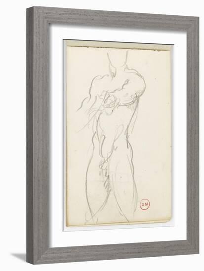 Carnet de dessins : étude d'homme nu-Gustave Moreau-Framed Giclee Print