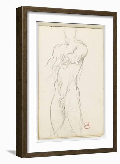 Carnet de dessins : étude d'homme nu-Gustave Moreau-Framed Giclee Print