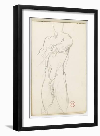 Carnet de dessins : étude d'homme nu-Gustave Moreau-Framed Giclee Print