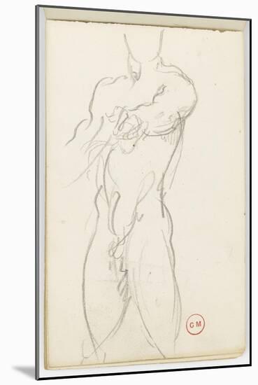 Carnet de dessins : étude d'homme nu-Gustave Moreau-Mounted Giclee Print