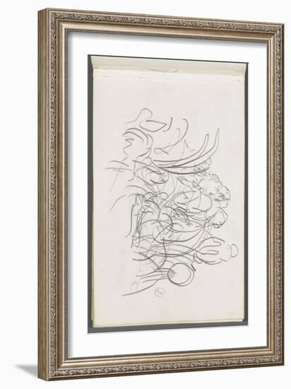 Carnet de dessins : étude de composition biffée-Gustave Moreau-Framed Giclee Print