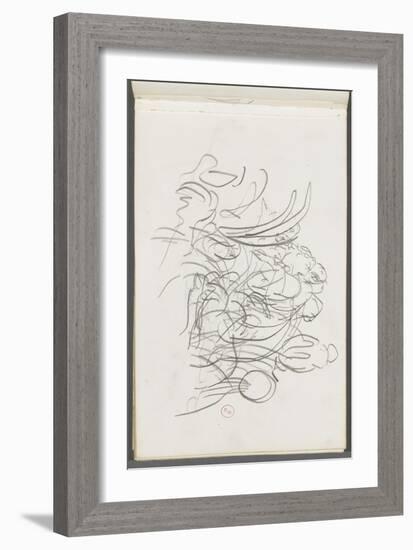 Carnet de dessins : étude de composition biffée-Gustave Moreau-Framed Giclee Print