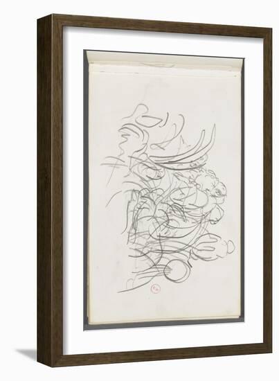 Carnet de dessins : étude de composition biffée-Gustave Moreau-Framed Giclee Print