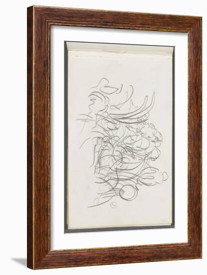 Carnet de dessins : étude de composition biffée-Gustave Moreau-Framed Giclee Print