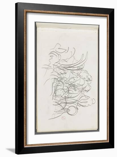 Carnet de dessins : étude de composition biffée-Gustave Moreau-Framed Giclee Print