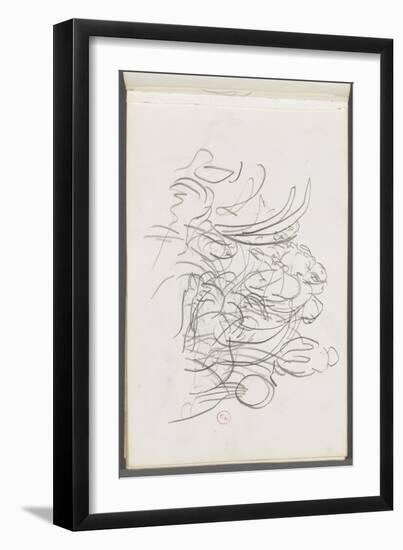 Carnet de dessins : étude de composition biffée-Gustave Moreau-Framed Giclee Print